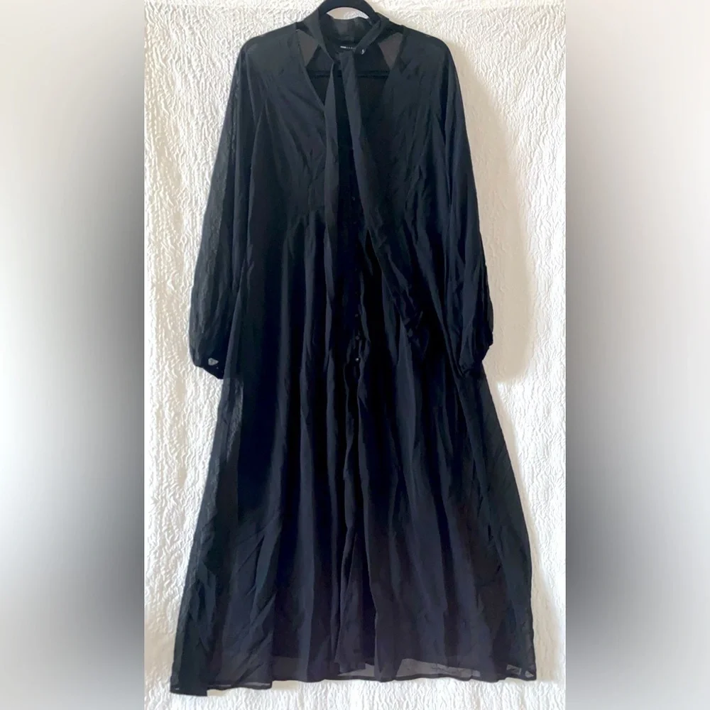 ASOS DESIGN Tie Neck Button-Down Maxi Tea Dress - Picture 5 of 13